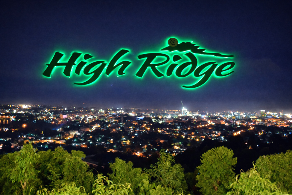 High Ridge CDO over cityscape at night
